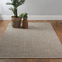 Tri-Toned Neutral Woven Cotton Rug