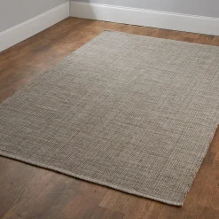 Tri-Toned Neutral Woven Cotton Rug