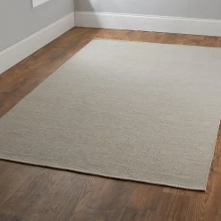 Tri-Toned Neutral Woven Cotton Rug
