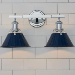 Truncated Cone Shade Vanity Light - 2 light