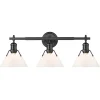 Truncated Cone Shade Vanity Light - 3 light