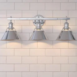 Truncated Cone Shade Vanity Light - 3 light