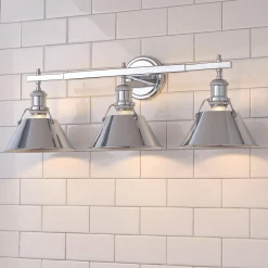 Truncated Cone Shade Vanity Light - 3 light