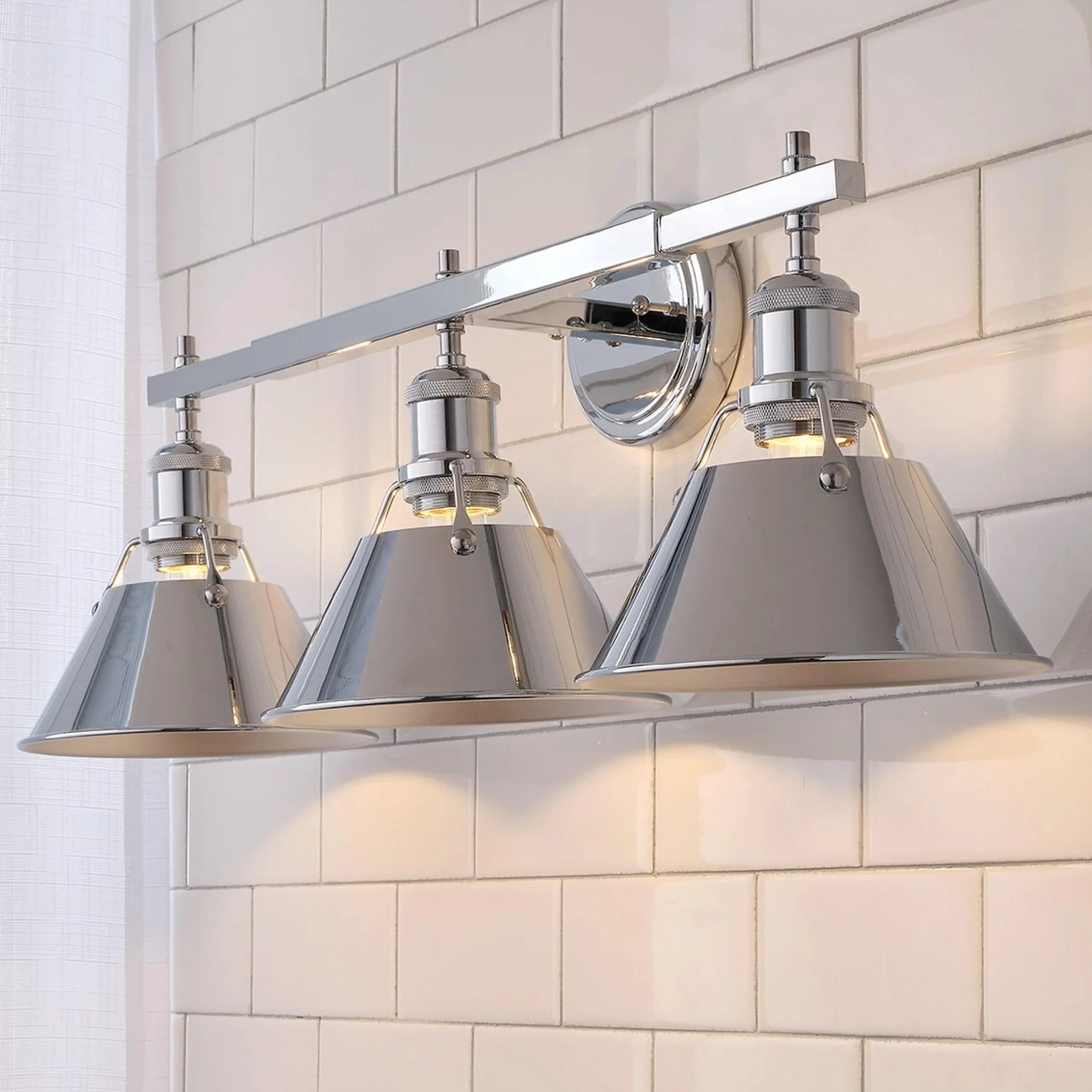 Truncated Cone Shade Vanity Light - 3 light