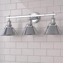 Truncated Cone Shade Vanity Light - 3 light