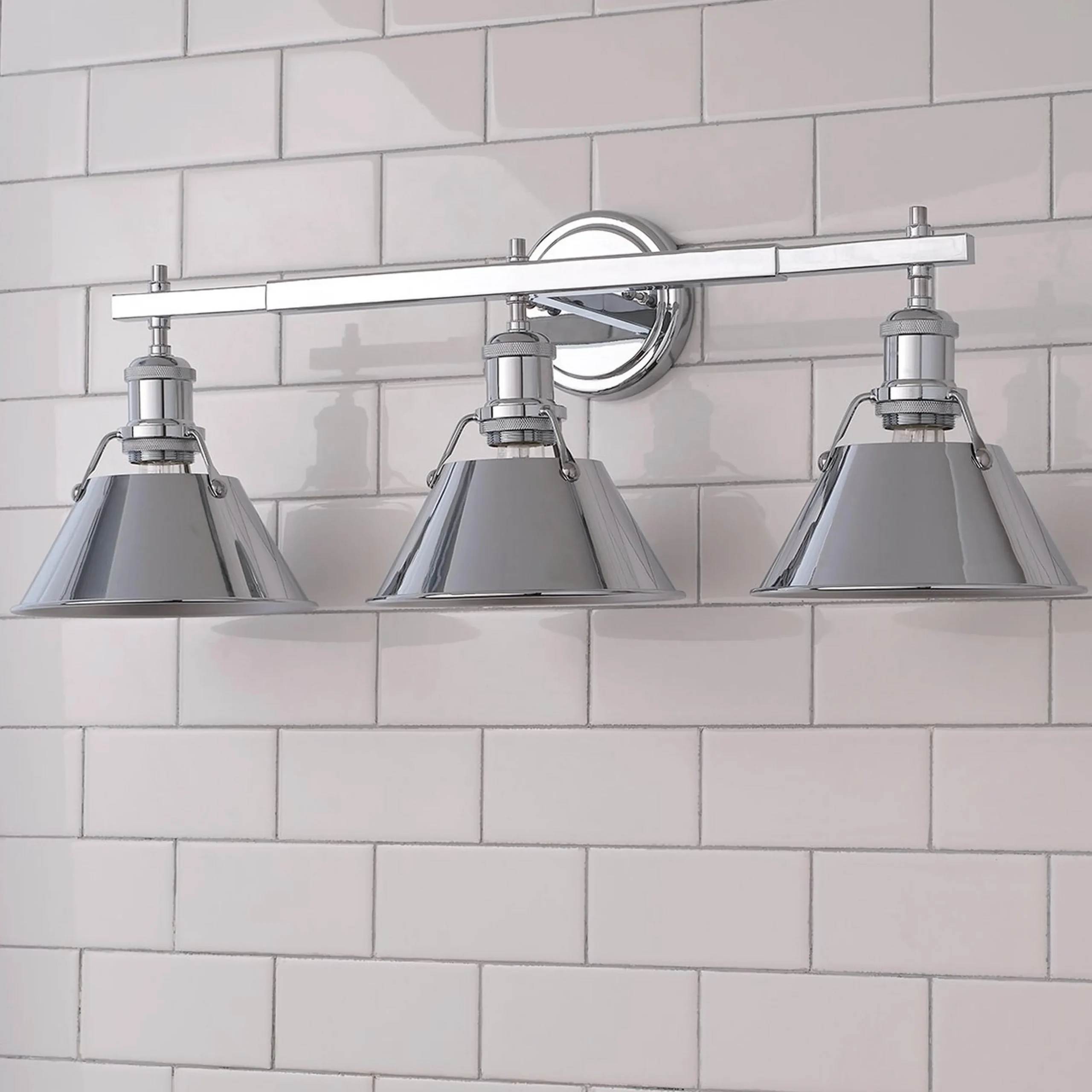 Truncated Cone Shade Vanity Light - 3 light