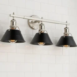 Truncated Cone Shade Vanity Light - 3 light