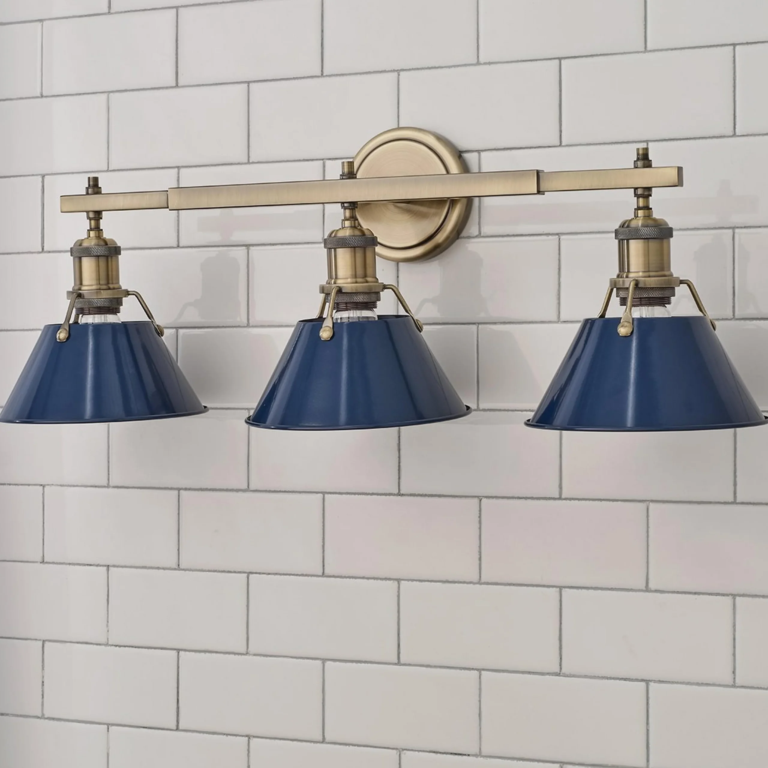 Truncated Cone Shade Vanity Light - 3 light