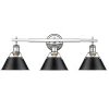 Truncated Cone Shade Vanity Light - 3 light