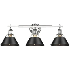 Truncated Cone Shade Vanity Light - 3 light