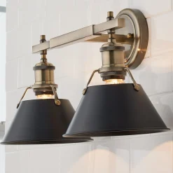 Truncated Cone Shade Vanity Light - 2 light