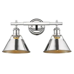Truncated Cone Shade Vanity Light - 2 light