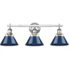 Truncated Cone Shade Vanity Light - 3 light