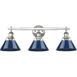 Truncated Cone Shade Vanity Light - 3 light