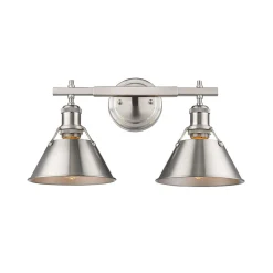 Truncated Cone Shade Vanity Light - 2 light