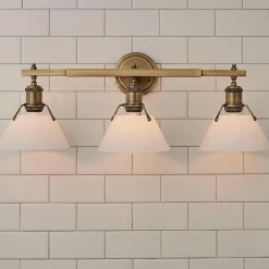 Truncated Cone Shade Vanity Light - 3 light