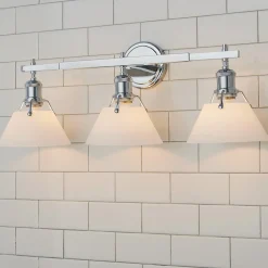 Truncated Cone Shade Vanity Light - 3 light