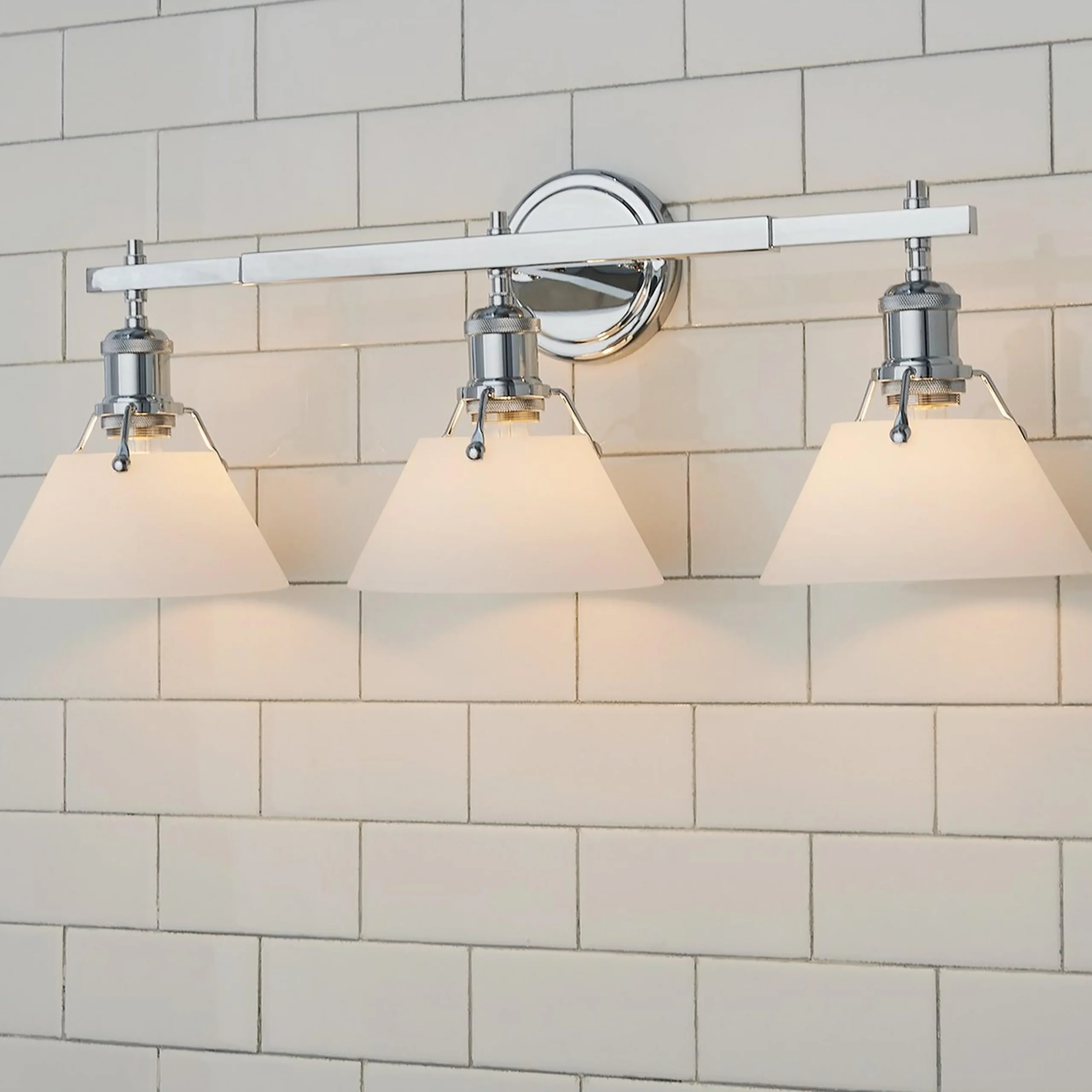 Truncated Cone Shade Vanity Light - 3 light