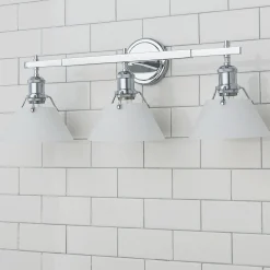 Truncated Cone Shade Vanity Light - 3 light