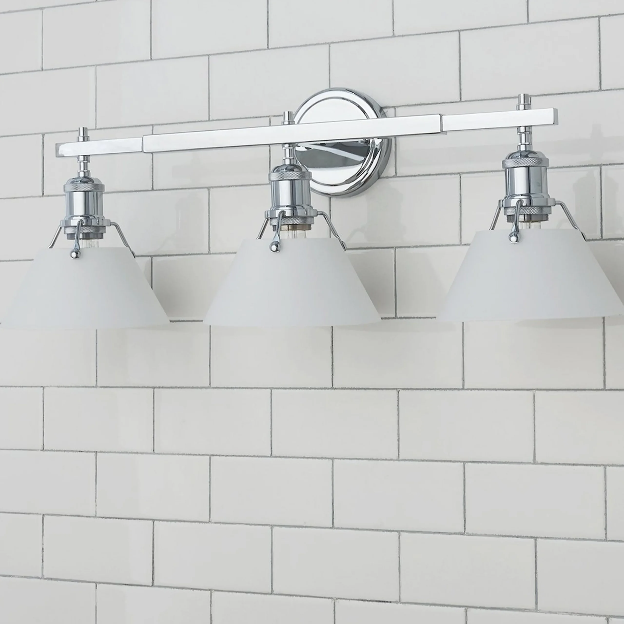 Truncated Cone Shade Vanity Light - 3 light