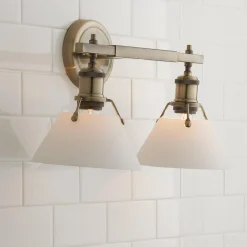Truncated Cone Shade Vanity Light - 2 light