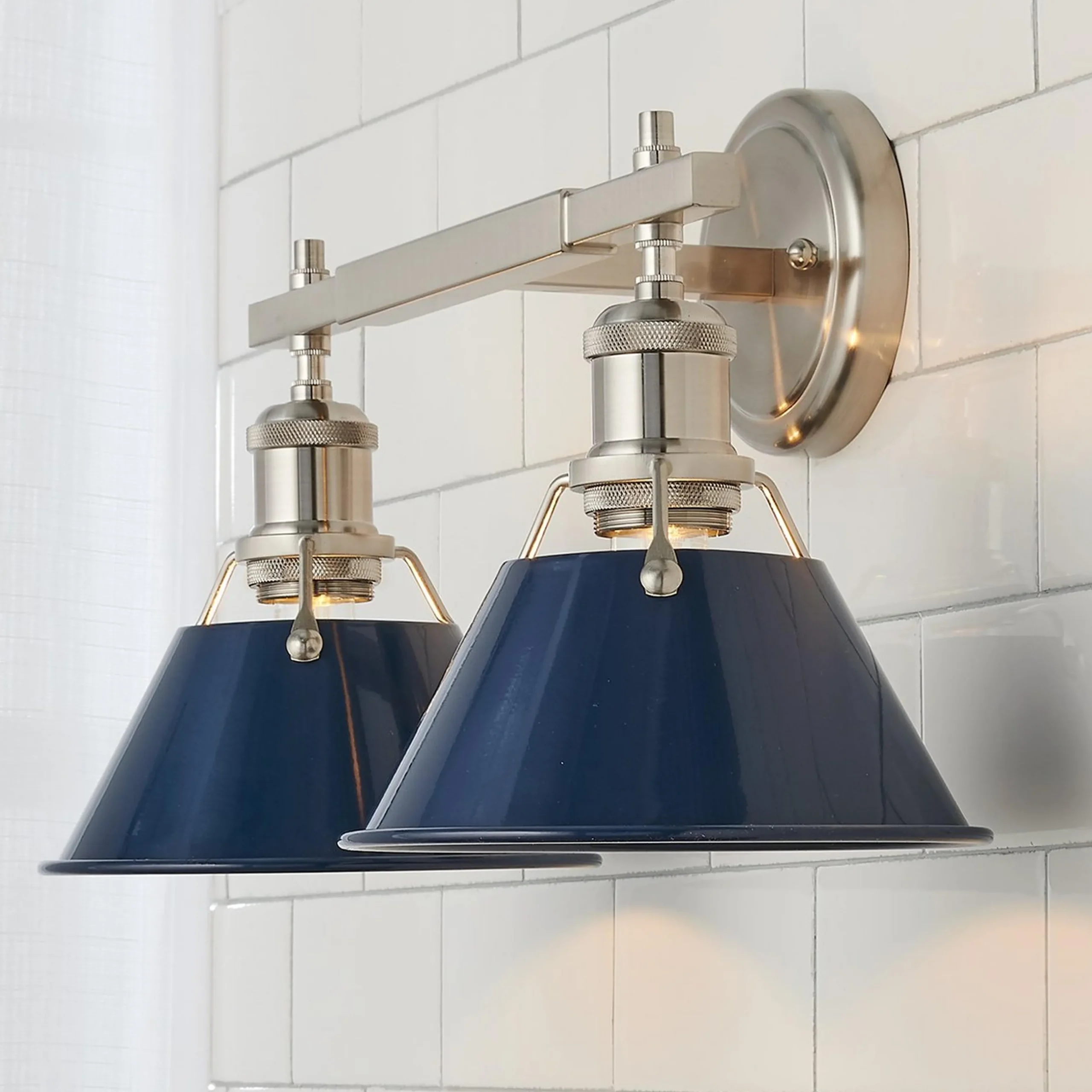 Truncated Cone Shade Vanity Light - 2 light