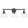 Truncated Cone Shade Vanity Light - 3 light