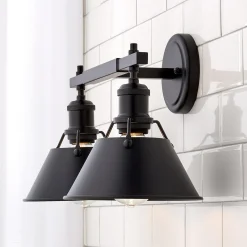 Truncated Cone Shade Vanity Light - 2 light