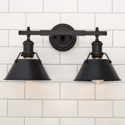 Truncated Cone Shade Vanity Light - 2 light