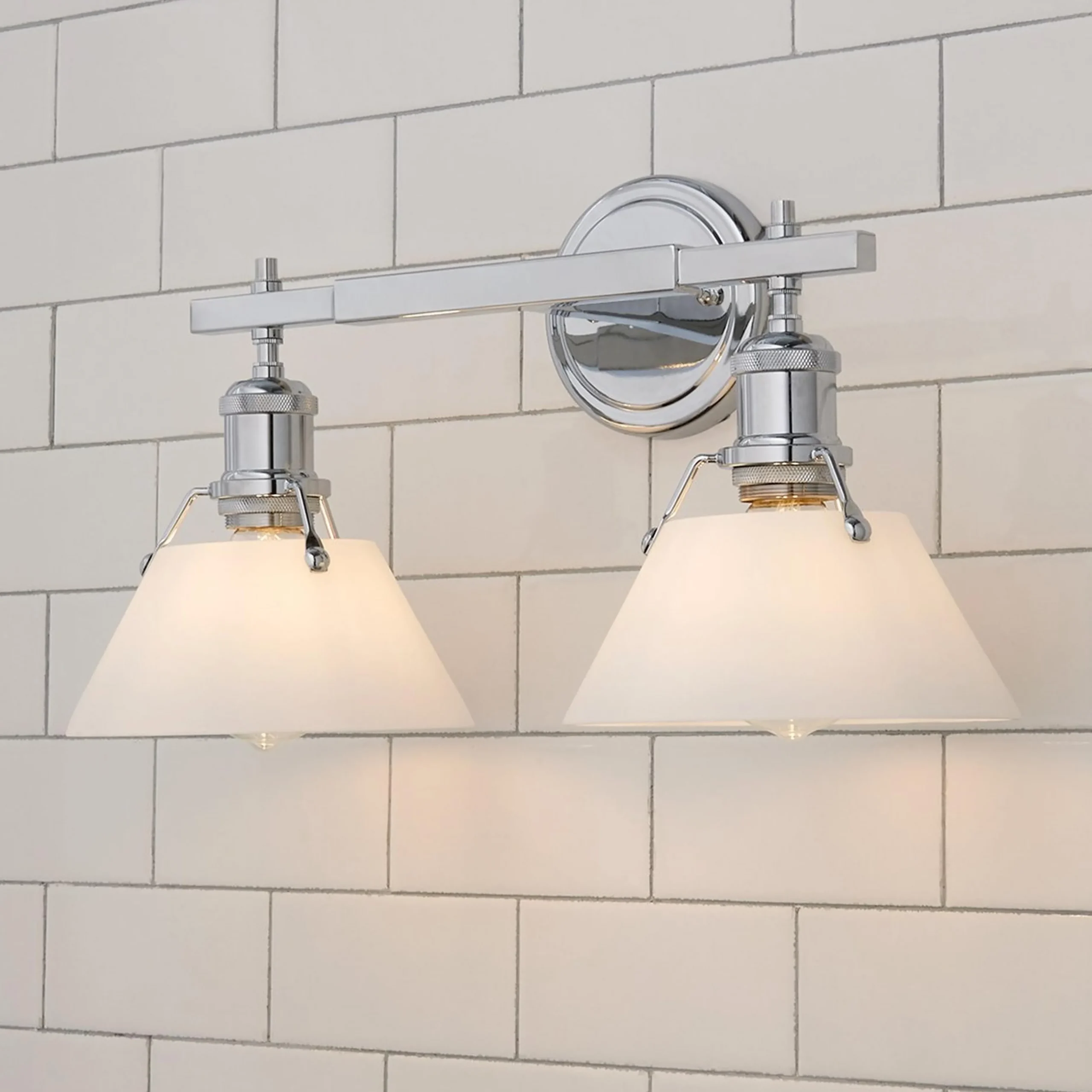 Truncated Cone Shade Vanity Light - 2 light