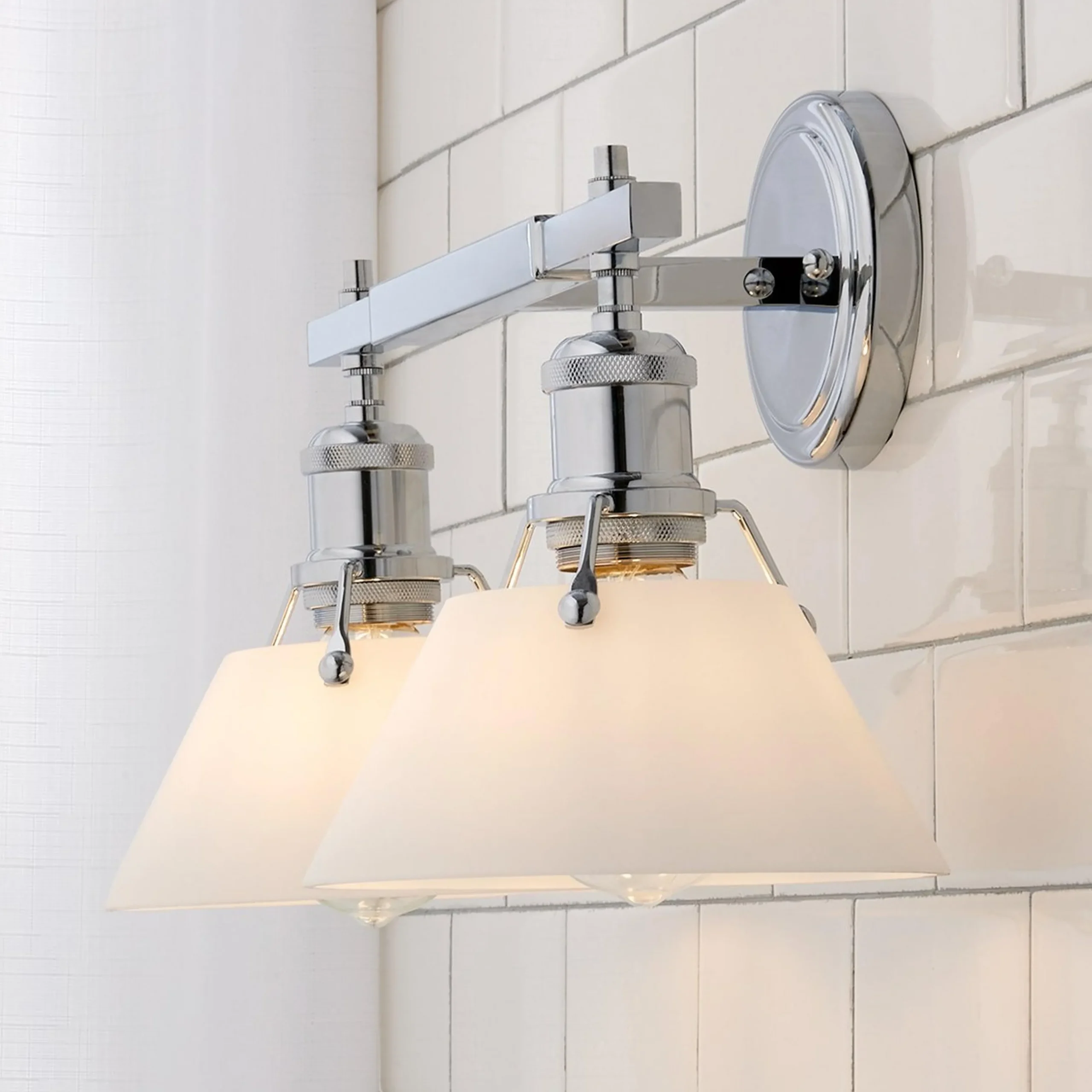Truncated Cone Shade Vanity Light - 2 light