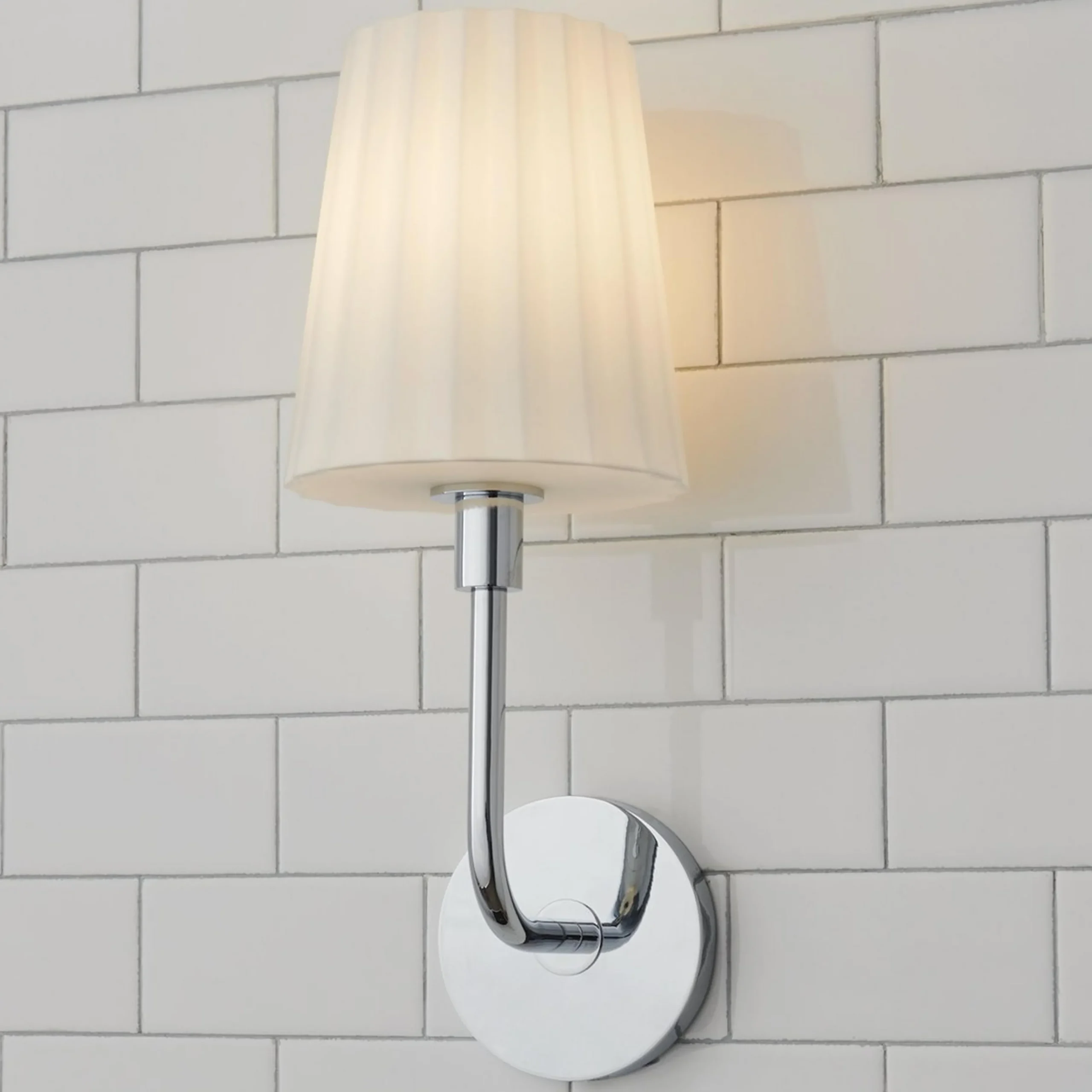 Trysania Bath Sconce - Pleated Opal Shade