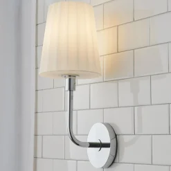 Trysania Bath Sconce - Pleated Opal Shade