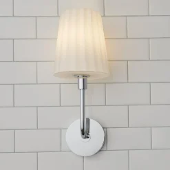 Trysania Bath Sconce - Pleated Opal Shade