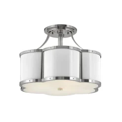 Urban Floral Semi-Flush Ceiling Light - 3 Light