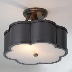 Urban Floral Semi-Flush Ceiling Light - 2 Light