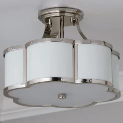 Urban Floral Semi-Flush Ceiling Light - 2 Light