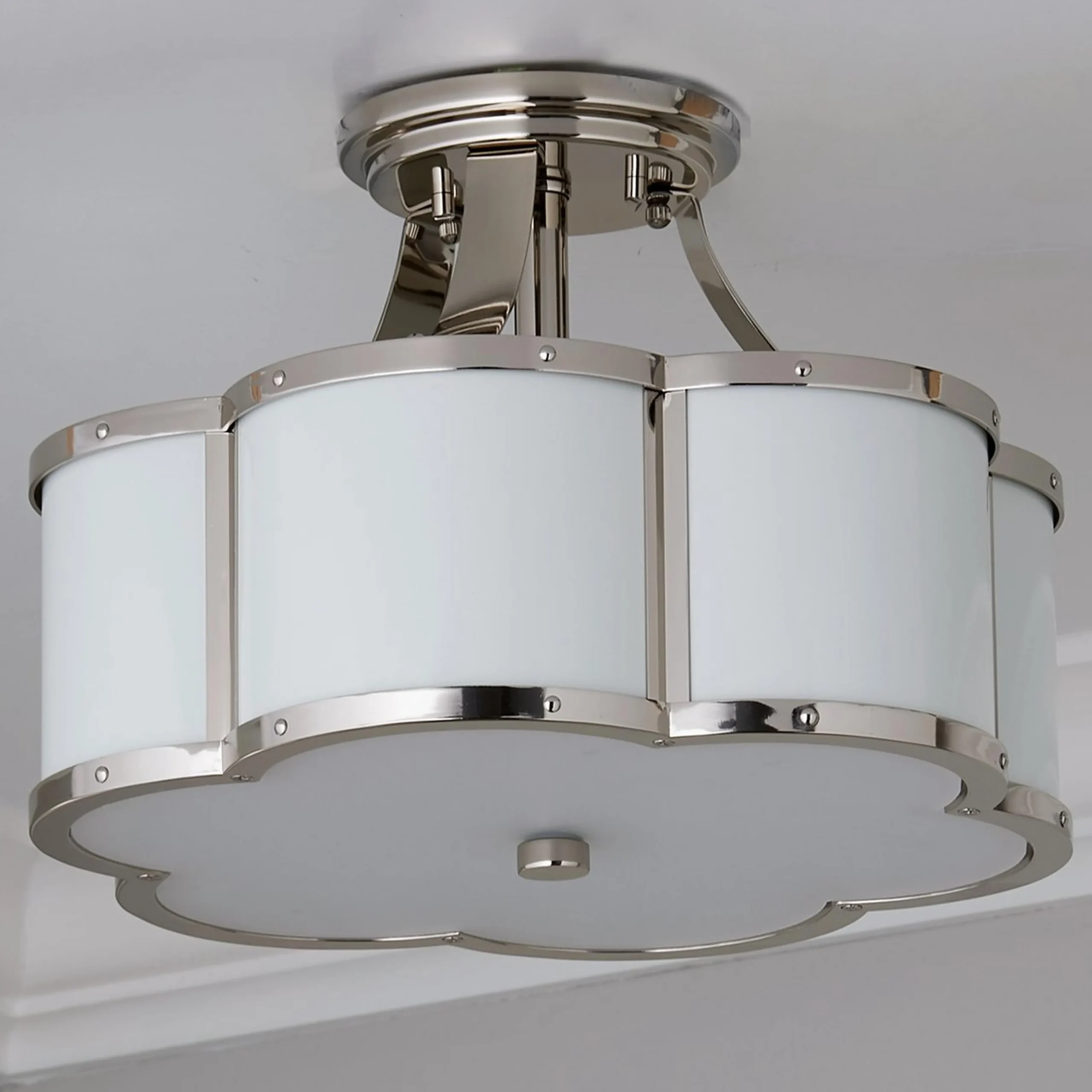 Urban Floral Semi-Flush Ceiling Light - 2 Light
