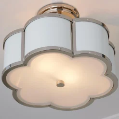 Urban Floral Semi-Flush Ceiling Light - 2 Light
