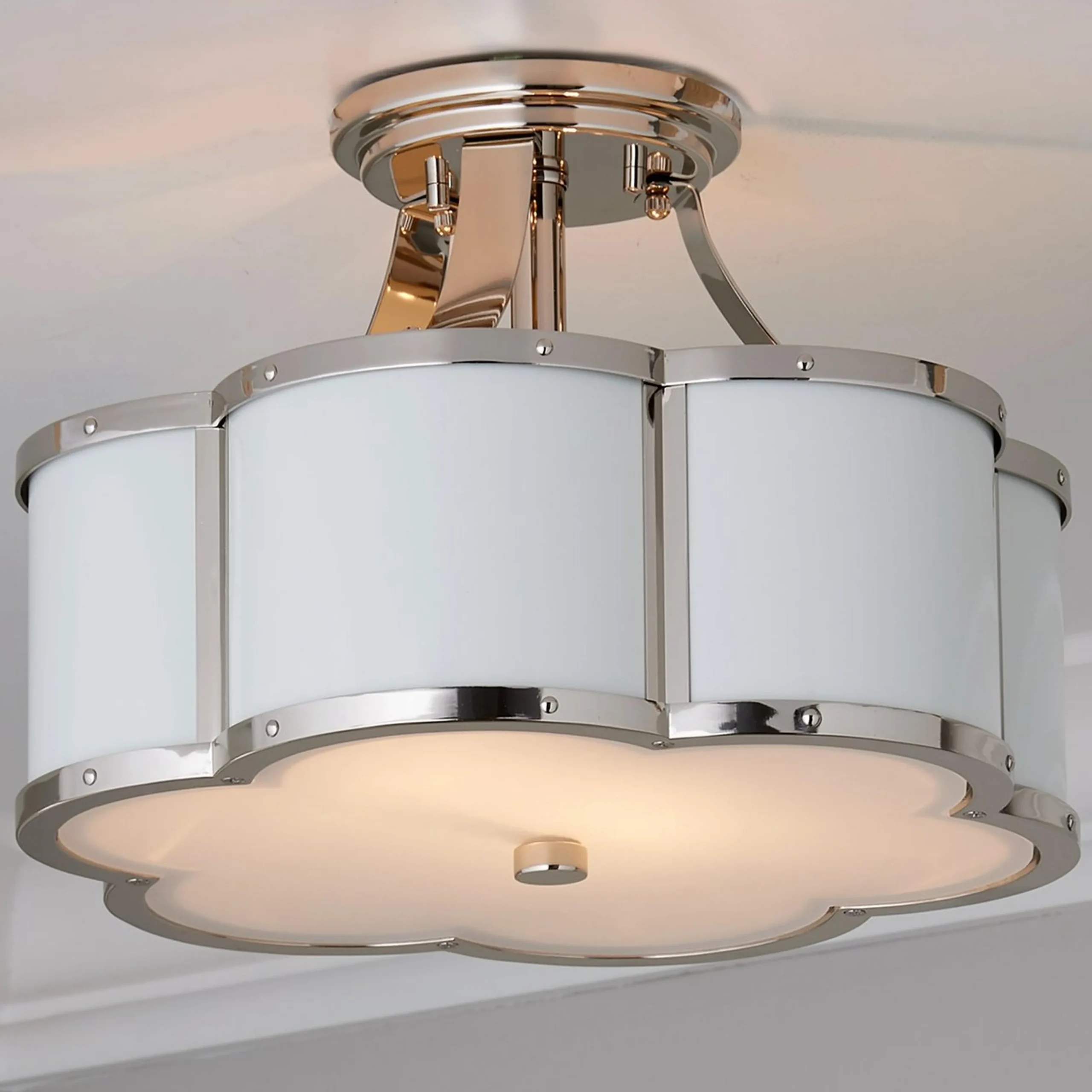 Urban Floral Semi-Flush Ceiling Light - 2 Light