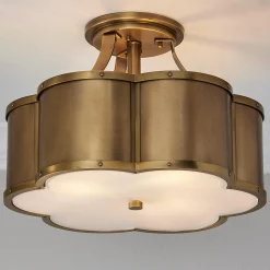 Urban Floral Semi-Flush Ceiling Light - 3 Light