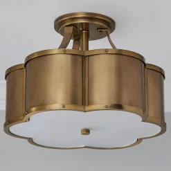Urban Floral Semi-Flush Ceiling Light - 3 Light