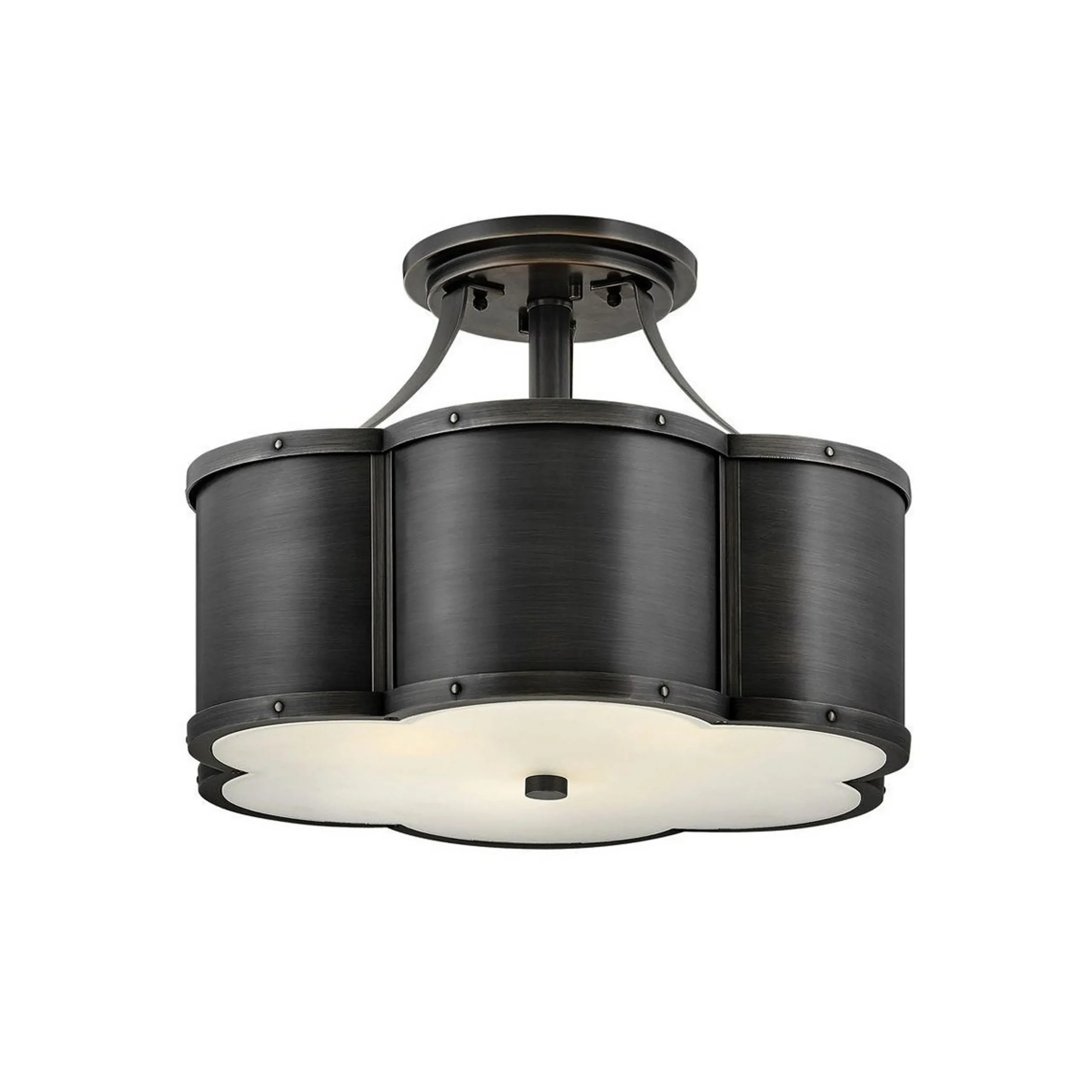 Urban Floral Semi-Flush Ceiling Light - 3 Light