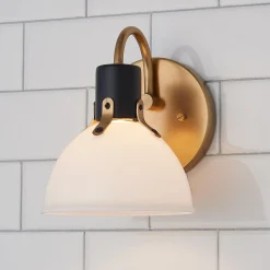 Vienna White Glass Bath Sconce