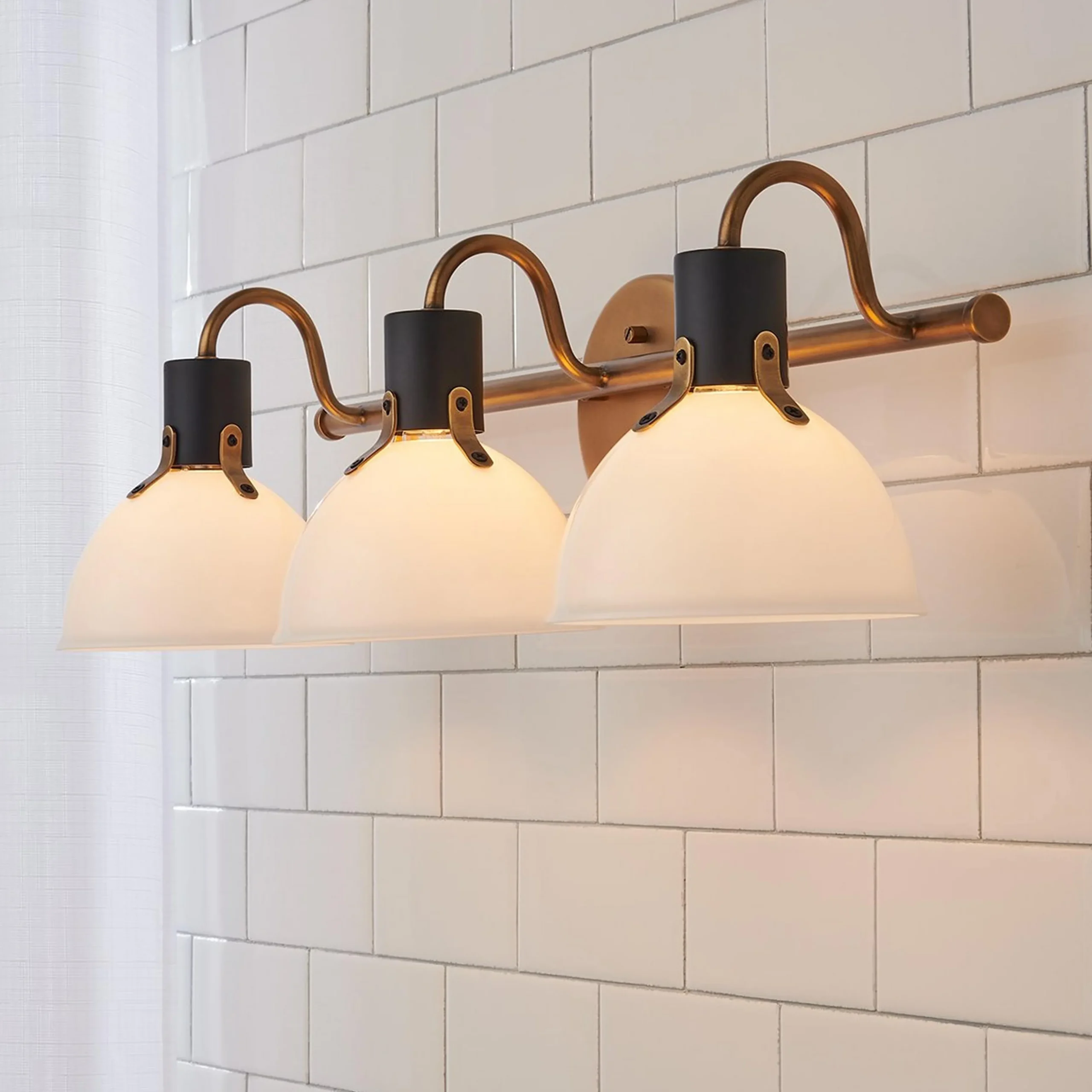 Vienna White Glass Vanity Light - 3 Light