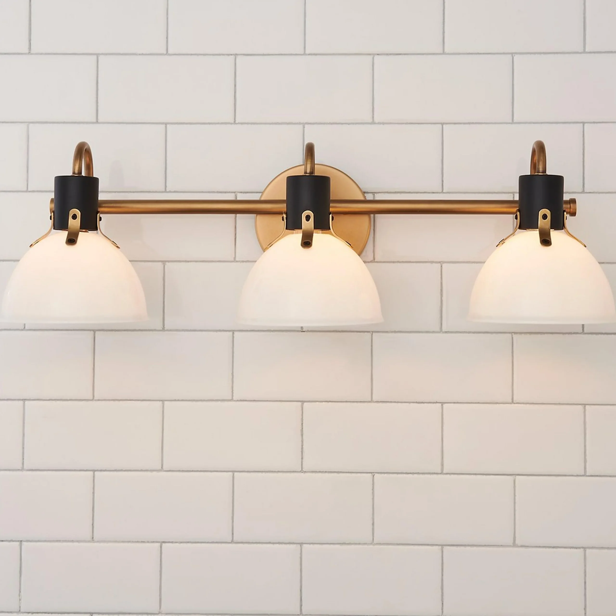 Vienna White Glass Vanity Light - 3 Light