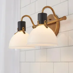 Vienna White Glass Vanity Light - 2 Light