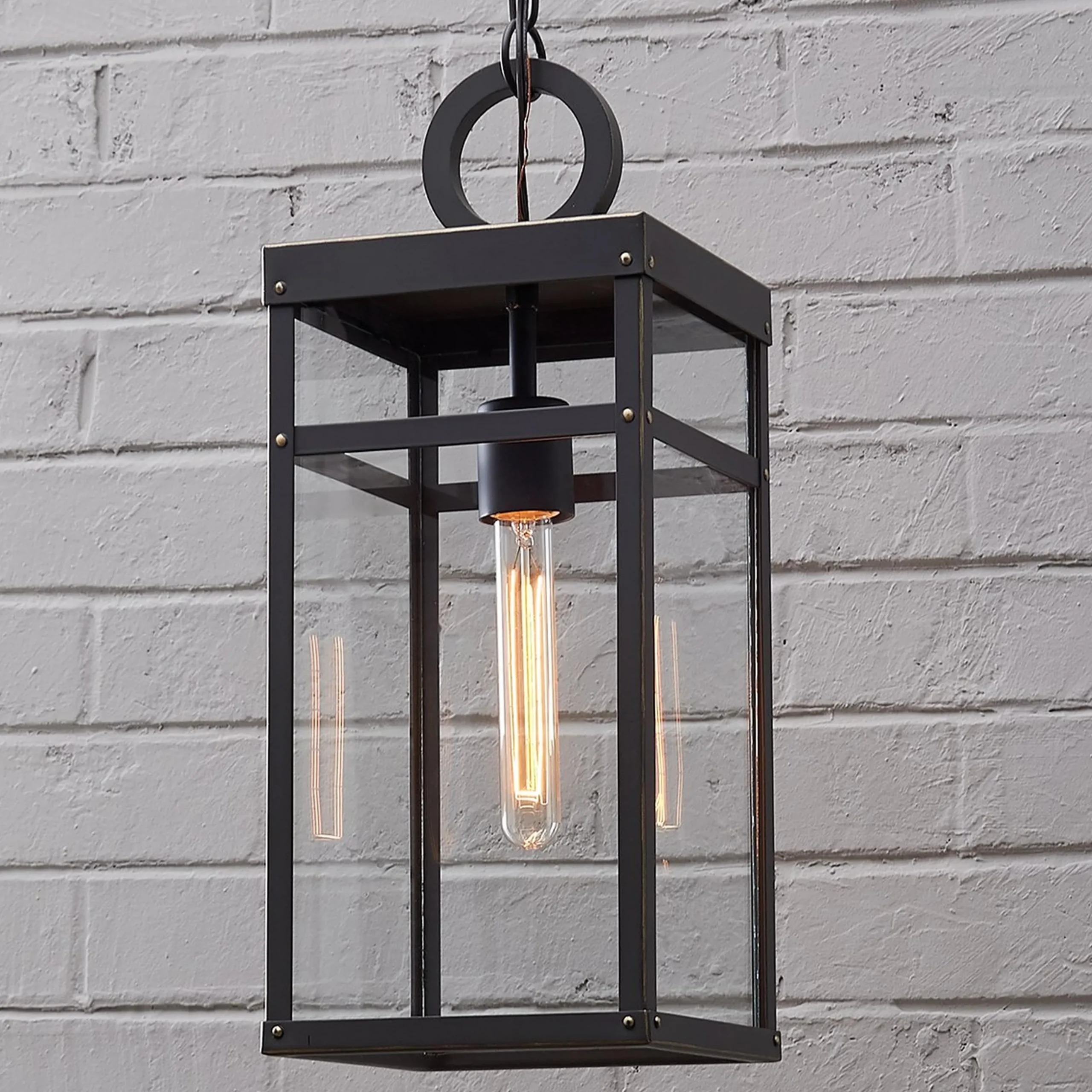 Vintage Suspended Pane Outdoor Pendant