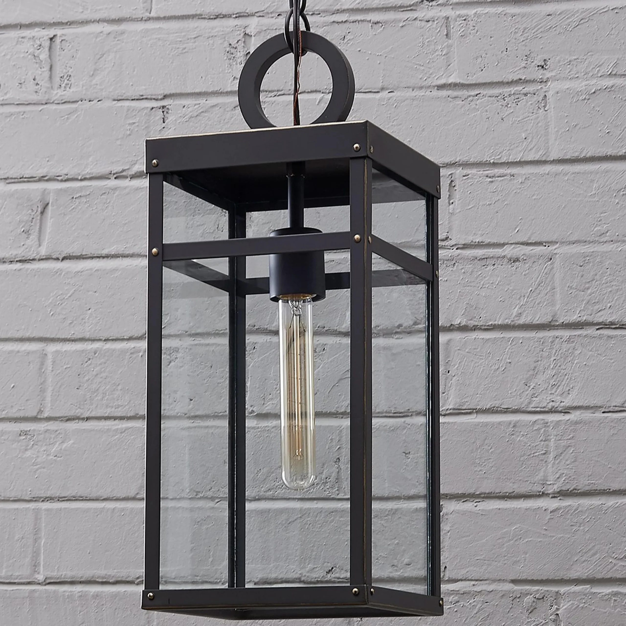 Vintage Suspended Pane Outdoor Pendant