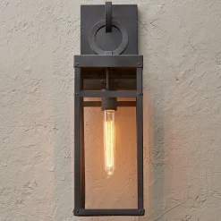 Vintage Suspended Pane Outdoor Sconce - Medium